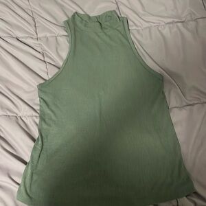 green turtle neck tank